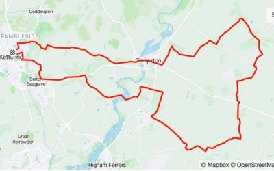 46.9 mile clockwise loop to Water Mill Tea Rooms at Woodford Mill