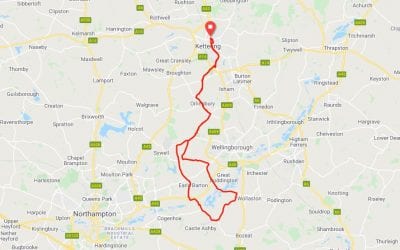 33 mile south with a clockwise loop from Sywell to Grendon to Sywell